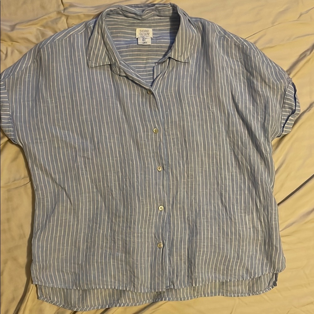 Sigrid Olsen 100% Linen Shirt
